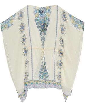 Etro Printed Silk Kaftan - Blue