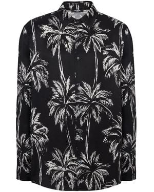 Balmain Floral Pattern Shirt - Black
