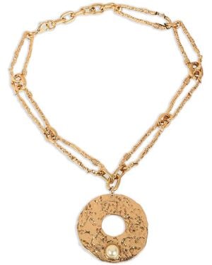 Weekend by Maxmara Hammered-Circle Pendant Necklace - Metallic