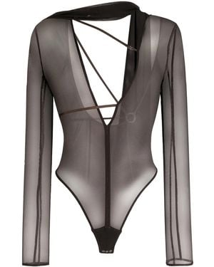 Jacquemus Body Le Body Abanaba Semi Trasparente - Grigio