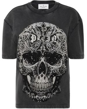 Philipp Plein Fit T-Shirt Crystal Skull - Black