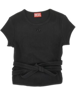 DIESEL Waist-Tie T-Shirt - Black