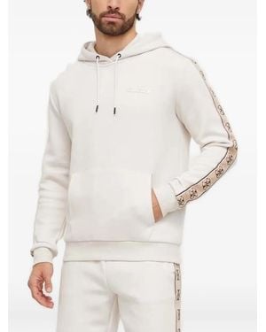 Guess Mickey Logo-Tape Hoodie - White
