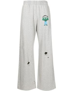 Natasha Zinko Logo-Print Cotton Track Pants - Blue