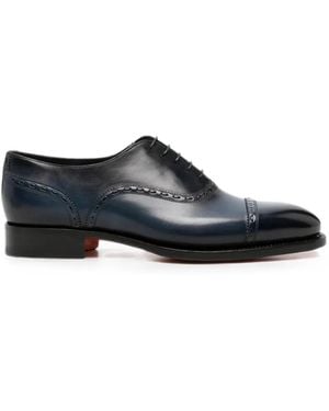 Santoni Oxford Con Dettaglio Brogue - Blu