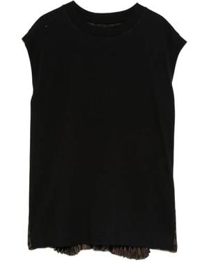 Sacai Ruffled T-Shirt - Black
