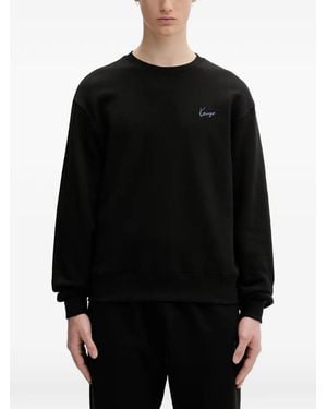 KENZO Signature Logo-Embroidered Cotton Sweater - Black