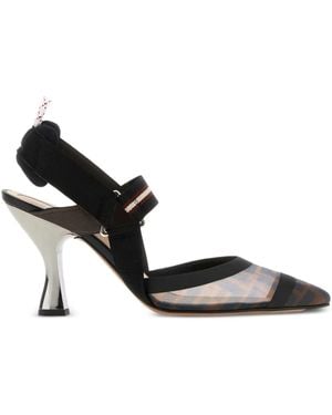 Fendi Colibrì Ff Motif Slingback Court Shoes - Black