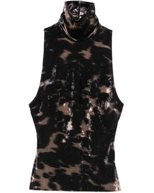 Nanushka High-Neck Tie-Dye Top - Black