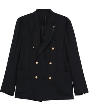 Lardini Double-Breasted-Tone Blazer - Black