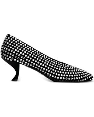 LA ROSE Crystal Court Shoes - Black