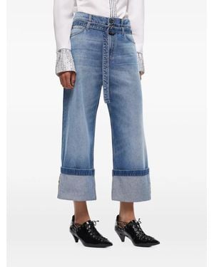 Pinko Belted Turned-Up Jeans - Blue