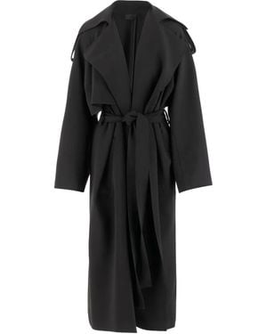F.it Belted Wrap Coat - Black