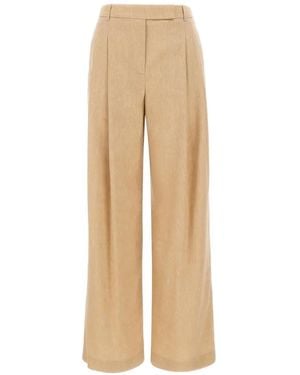 Eleventy Belt-Loop Pleated Trousers - Natural