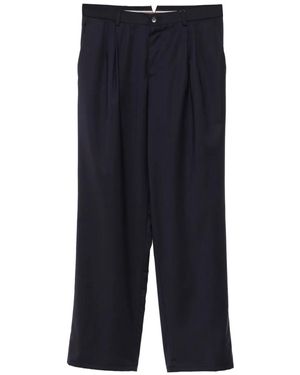Canali プリーツ ウールパンツ - ブルー
