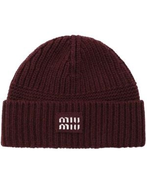 Miu Miu Wool And Cashmere Beanie - Red