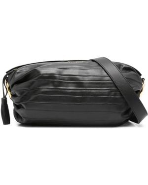 Coccinelle Logo-Lettering Leather Satchel - Black
