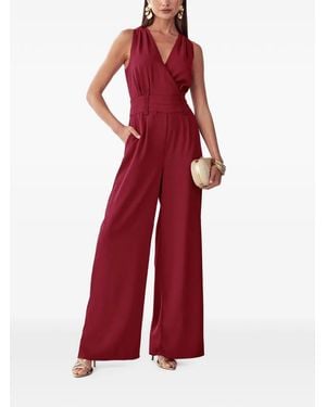 BWLDR Glade Wrap-Style Sleeveless Jumpsuit - Red