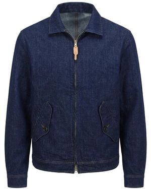 Ceccarelli Zip-Up Denim Jacket - Blue