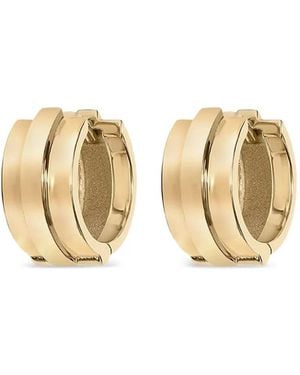 Azlee 18K Staircase 3-Tier Huggie Earrings - Metallic