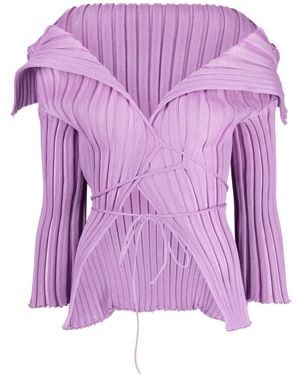 a. roege hove Ara Wide-Collar Wrap Cardigan - Purple