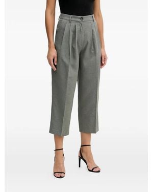 Sisley Button Pleated Trousers - Grey