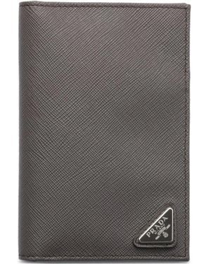 Prada Pass-Etui Aus Saffiano-Leder - Grau