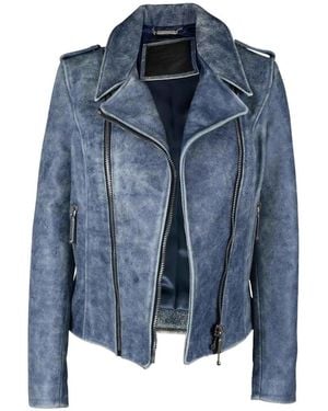 Philipp Plein Veste À Zips Argentés - Blue