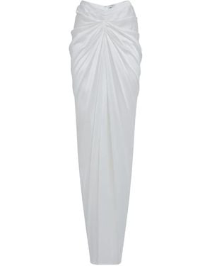 Del Core Jupe En Satin À Design Drapé - Blanc