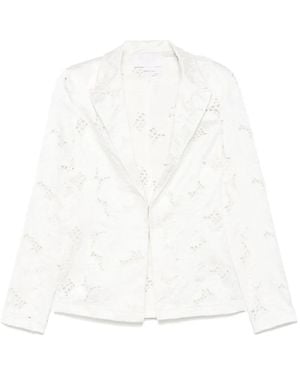Genny Floral-embroidered blazer - Blanco