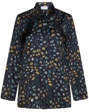 Marella Mllballata Abstract-Print Twill Shirt - Blue