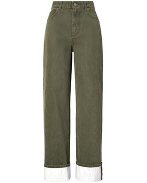 Tory Burch Cuffed Jeans - Green