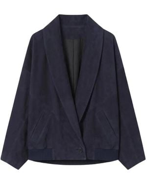 Co. Suede Wrap Jacket - Blue