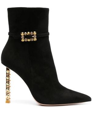 Gianvito Rossi Wonder 105mm スエードブーツ - ブラック