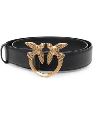 Pinko Love Birds Leather Belt - Black