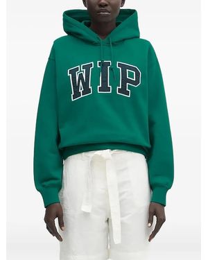 Carhartt Ribbed Logo-Embroidered Hoodie - Green