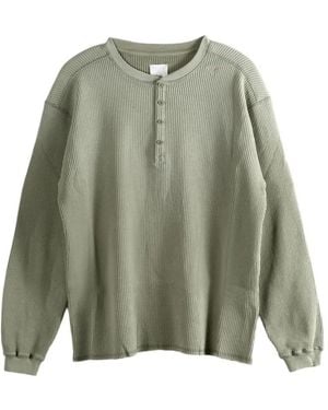 ROA Button Textured Sweater - Green