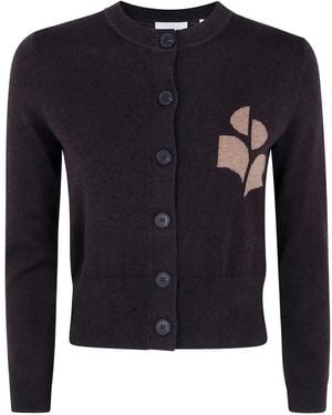 Isabel Marant Newton Logo-Intarsia Cardigan - Blue