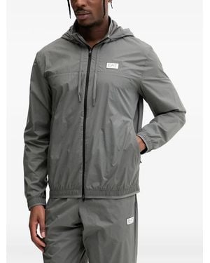 EA7 Logo-Patch Track Trousers - Grey