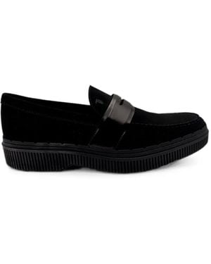 Tod's Suede Platform Loafers - Black