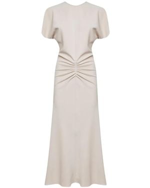 Blanca Vita Arteta Gathered-Detail Midi Dress - White