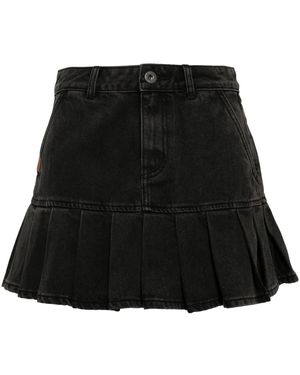Chocoolate Pleated Hem Mini Skirt - Black