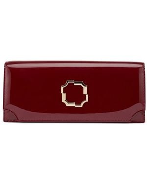 Malone Souliers Vivien Patent-Leather Clutch Bag - Red