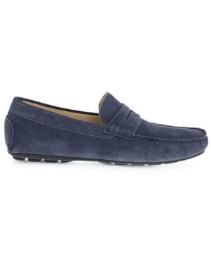 Corneliani Suede Penny Loafers - Blue