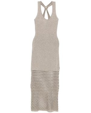 SIMONA CORSELLINI Metallic Open-Knit Dress - White