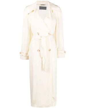 Alberta Ferretti Gabardina Con Doble Botonadura - Blanco