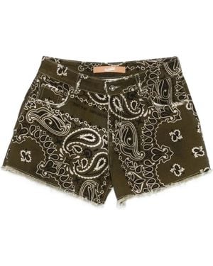 DON'T @ ME Pantalones Vaqueros Cortos Con Motivo De Cachemira - Verde