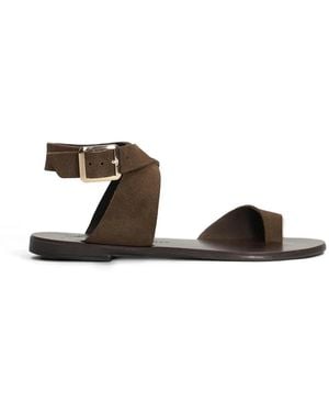 NICOLAS LAINAS Toe-Strap Flat Sandals - Brown