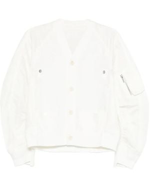 Sacai Zip-Pocket Cardigan - White