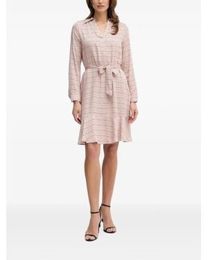 MARC AUREL Geometric-Print Belted Mini Dress - Pink